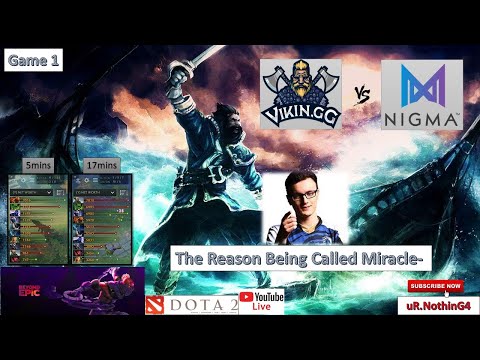 VIKIN.GG vs NIGMA - Game 1 | Beyond Epic Group A Match | EU/CIS | Miracle- Kunkka Comeback!!