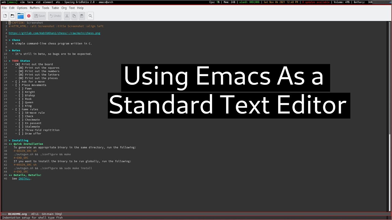 Getting Started With Emacs As a Standard Text Editor