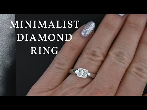 Diamond Tension Set Engagement Ring | Minimalist Diamond Ring