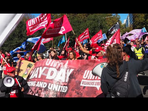 2023 May Day march in Sydney demands Labor govts support workers' rights, climate action and peace
