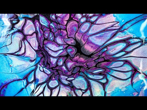 #86 Acrylic Fluid Art, Bloom technique, Sheleeart ☆フルイドアート、ゴージャスメタリックカラー、ブルームテクニック