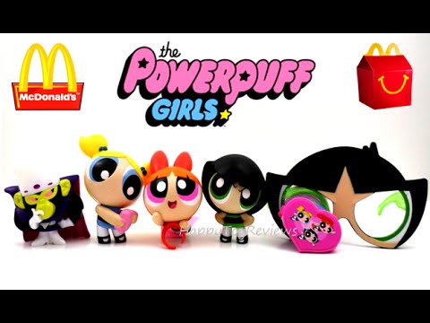 2016 THE POWERPUFF GIRLS McDONALD'S HAPPY MEAL TOYS CARTOON NETWORK SET 6 KIDS COLLECTION REVIEW USA Video