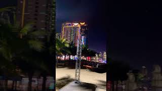 Lights on the beach at night #travel #vietnam #danang #shorts #beach