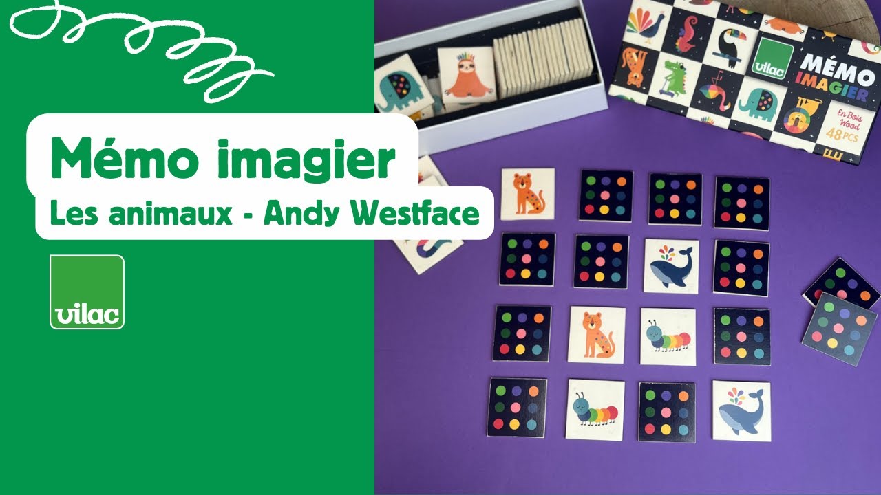 Vilac Dřevěné pexeso duhová zvířátka