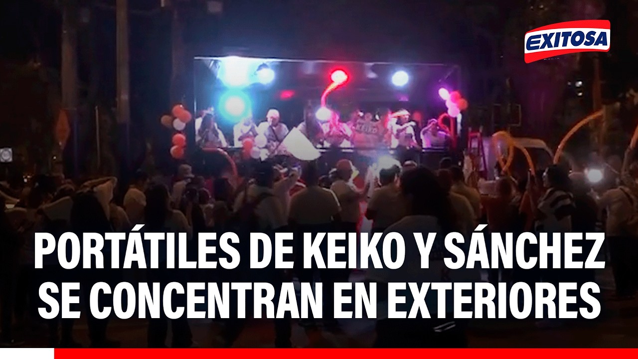 🔴🔵 Portátiles de Keiko y Sánchez se concentran en exteriores del JNE