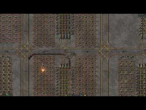 Factorio 4K SPM bot-based factory, spider view