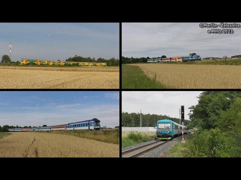 vlaky na trati 120 - úsek Unhošť - Kladno / 27.07.2023