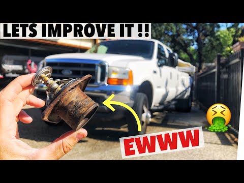 2001 F350 7.3 PowerStroke - How to change and upgrade to 203 Thermostat and NEW Billet Neck Housing