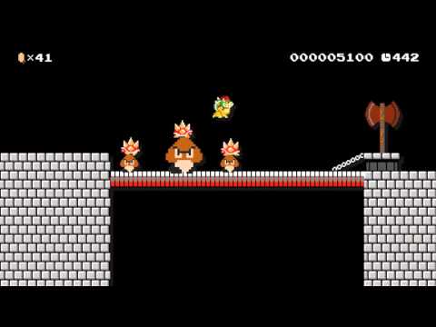 Super Mario Maker - Spiny goomba castle 60fps