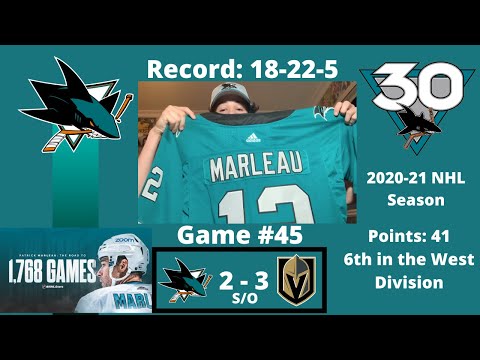 Patrick Marleau Breaks Gordie Howe's Record of Most Played NHL Games; Sharks Lose to Vegas in a S/O