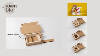 Insert options for e-commerce box: ONE4 mycelium packaging