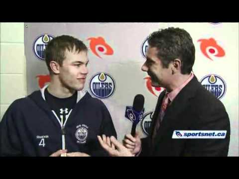 Taylor Hall First NHL Goal Interview