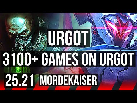 URGOT vs MORDEKAISER (TOP) | 3100+ games | NA Challenger | 25.21