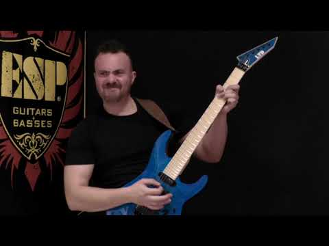 ESP LTD MH-203QM Quilted Maple Electric Guitar See Thru Blue with Free Pro Setup image 4