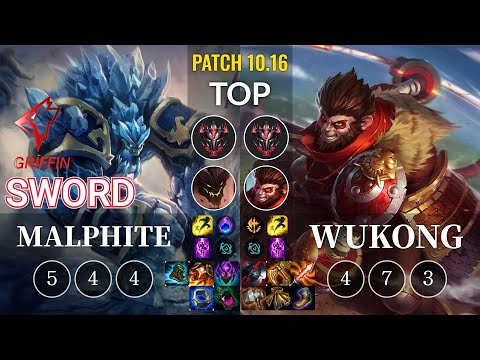GRF Sword Malphite vs Wukong Top - KR Patch 10.16