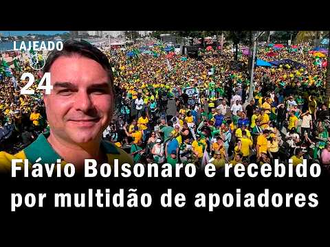 Flávio Bolsonaro reúne multidão em ato de apoio e dispara nas pesquisas para Presidente