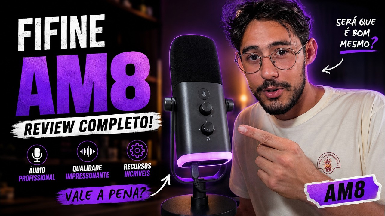 Miniatura da avaliação em vídeo de Microfone FIFINE AM8 USB/XLR para Gravação de Podcast Streaming