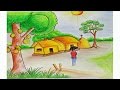 How to draw a scenery of summer season Step by step (very easy) || Art video