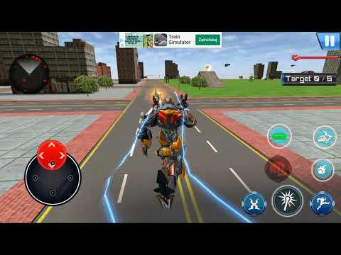 Bull Robot Car Transforming Games: Robot Shooting