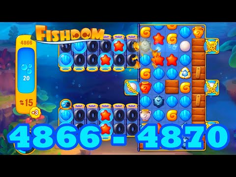 Fishdom Level 4866 - 4870 HD Walkthrough | 3 match puzzle | gameplay | android | 4867 | 4868 | 4869