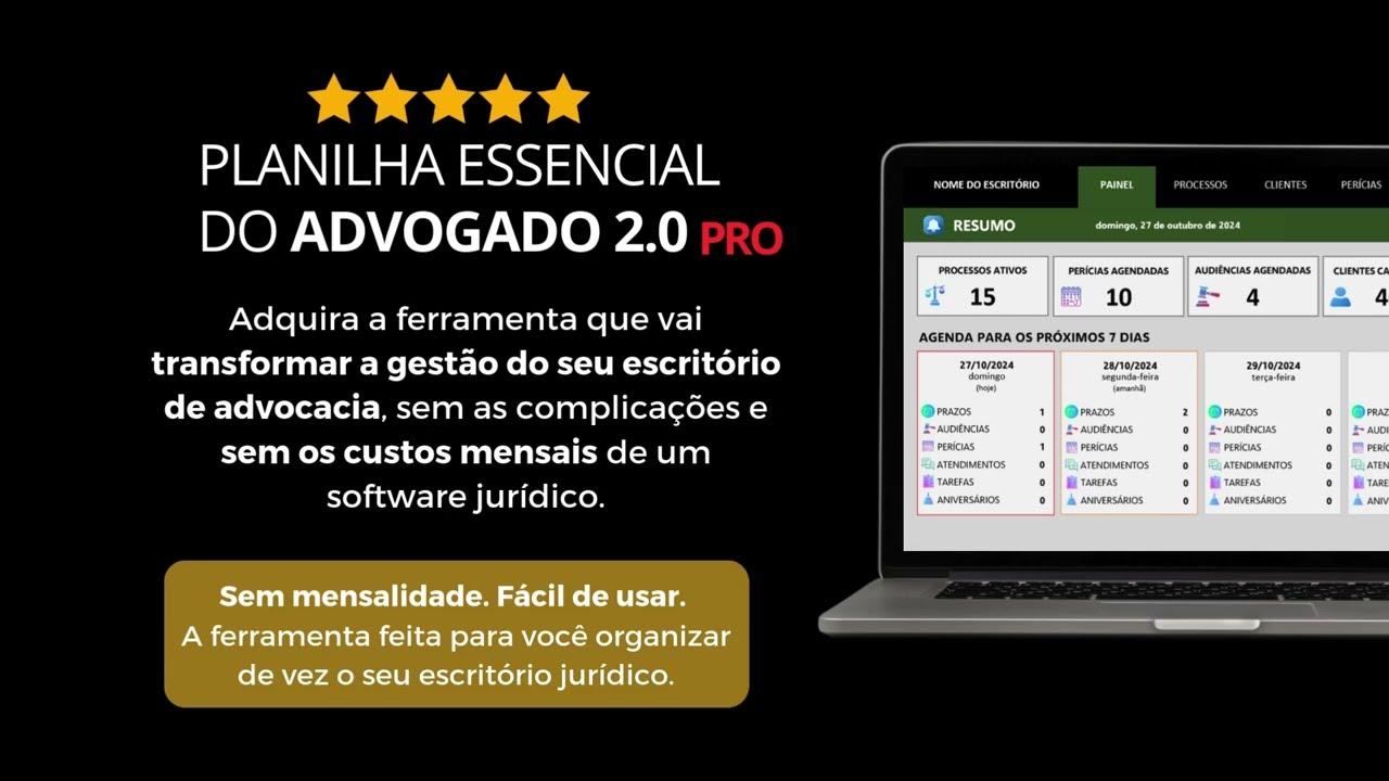 Planilha Essencial do Advogado 2.0 PRO