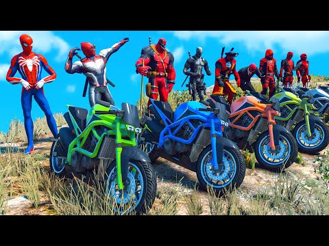 Deadpool Team Racing Wipeout Obstacle RAMP with Motor Challenge Ep.497