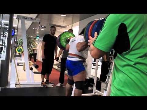 860 lb x 3 Squat, Raw with Wraps   Khudayarov 390 kgs   3