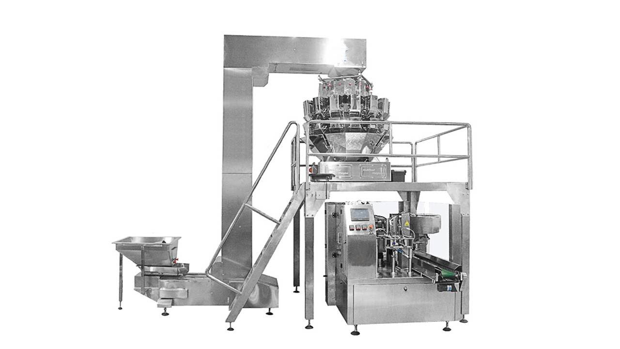 #Automatic 8-Station Premade Bag Granular Packing Machine For Candy, Hard nut, Raisin, Biscuit