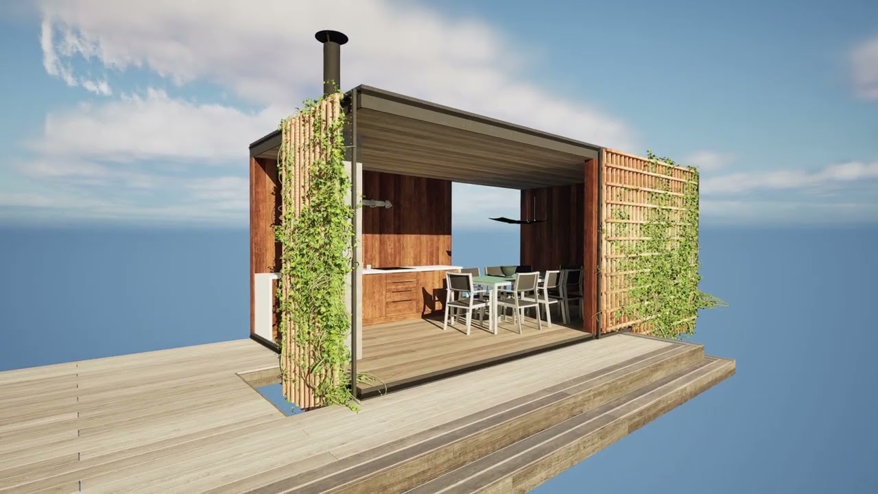 Rifugio moderno pergolato Modello 3D