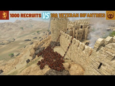 100 Veteran Infantries vs. 1000 Peasants Castle Defense! - Mount & Blade 2: Bannerlord