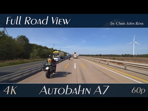 Autobahn (A7), Germany: Mellendorf - Berkhof - Schwarmstedt - Westenholz - 4K (2160p/60p) Ultra HD