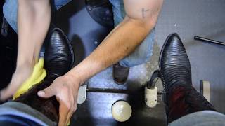 USA MADE COWBOY BOOT | Shoe Shine ASMR