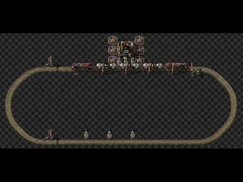 Factorio train station, one refinery, three fluid wagons
