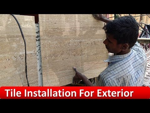 (4'x2') Tile Installation For Exterior (घर के बाहर टाइलों को कैसे लगाएं) Video