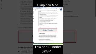 How to install lumpinou law and disorder mod #SIMS4 #sims4mod #lumpinoumods