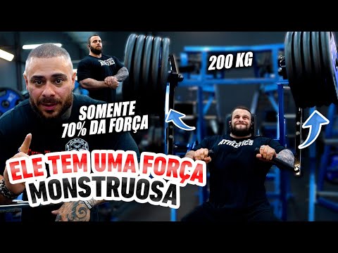 200 KG NO SUPINO - LEO STRONDA FICOU SURPRESO COM A FORÇA DELE