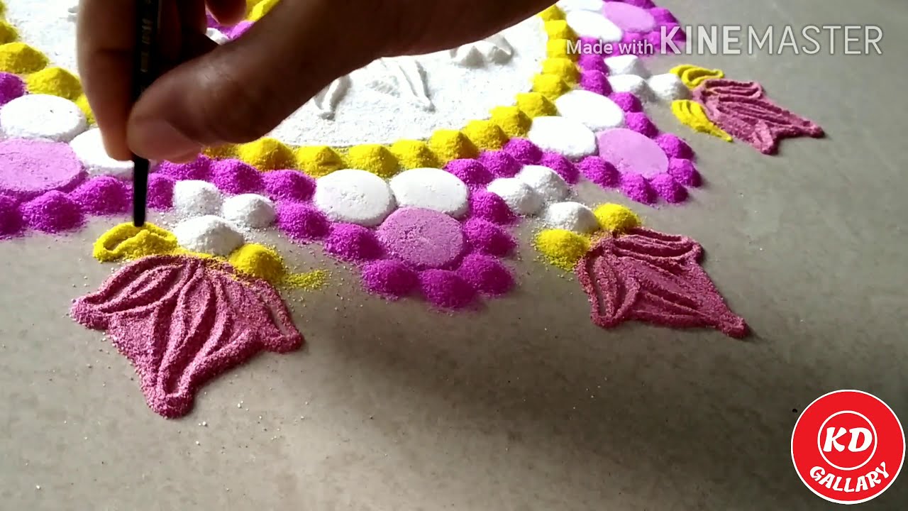colorful rangoli design by karishma dighore