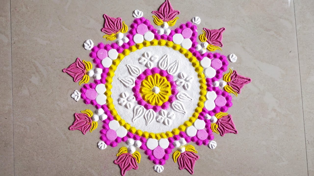 Colorful rangoli design by karishma dighore