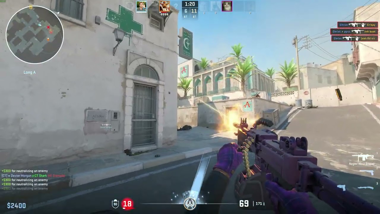 CS2 Negev 4k on Dust 2