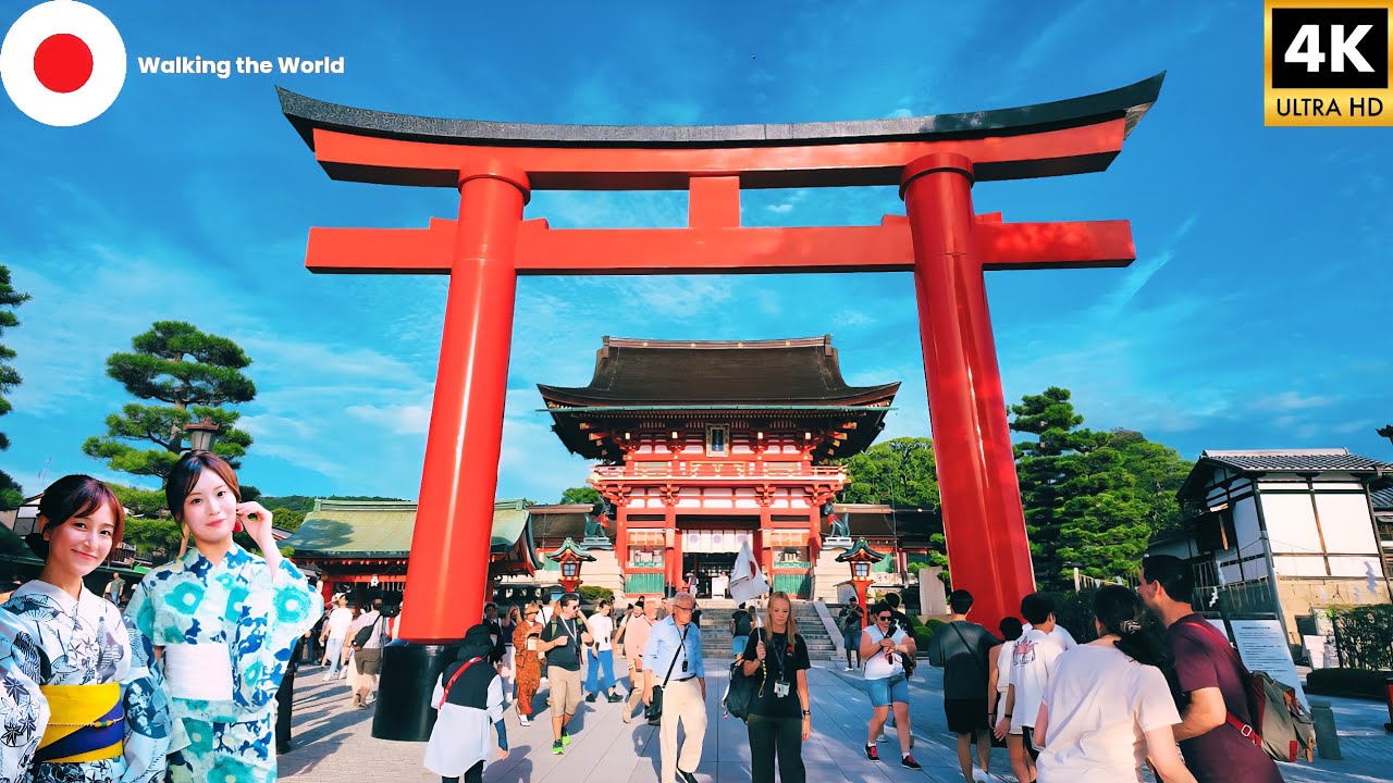 Kyoto Fushimi Inari Shrine Walking Tour | Japan's Famous Torii Gates [4K]
