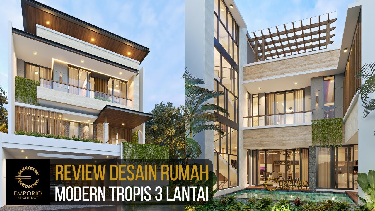 Video 3D Desain Rumah Modern 3 Lantai Ibu Anya - Jakarta