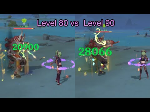 Lv80 Hyperbloom VS Lv90 Hyperbloom Kuki Shinobu #genshinimpact