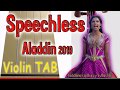 Speechless - Aladdin 2019 - Violin - Play Along Tab Tutorial