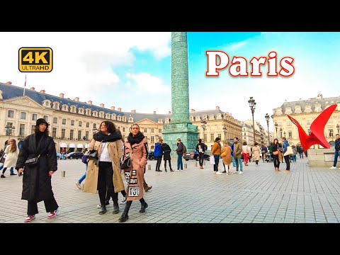 Paris, France - Walking from Place Vendome to Gare de Paris Saint Lazare [4K UHD]