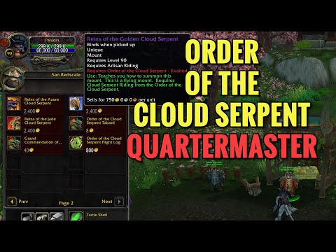 Order Of The Cloud Serpent Quartermaster Location (San Redscale) (WoW MOP)