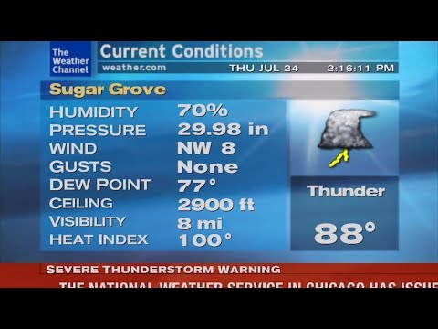 WeatherStar XL v3 Emulator - Sugar Grove, IL w/ Severe Thunderstorm Warning 7/24/25