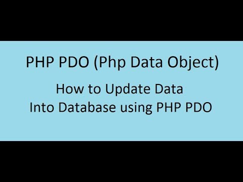 Php Pdo Tutorial Update Data