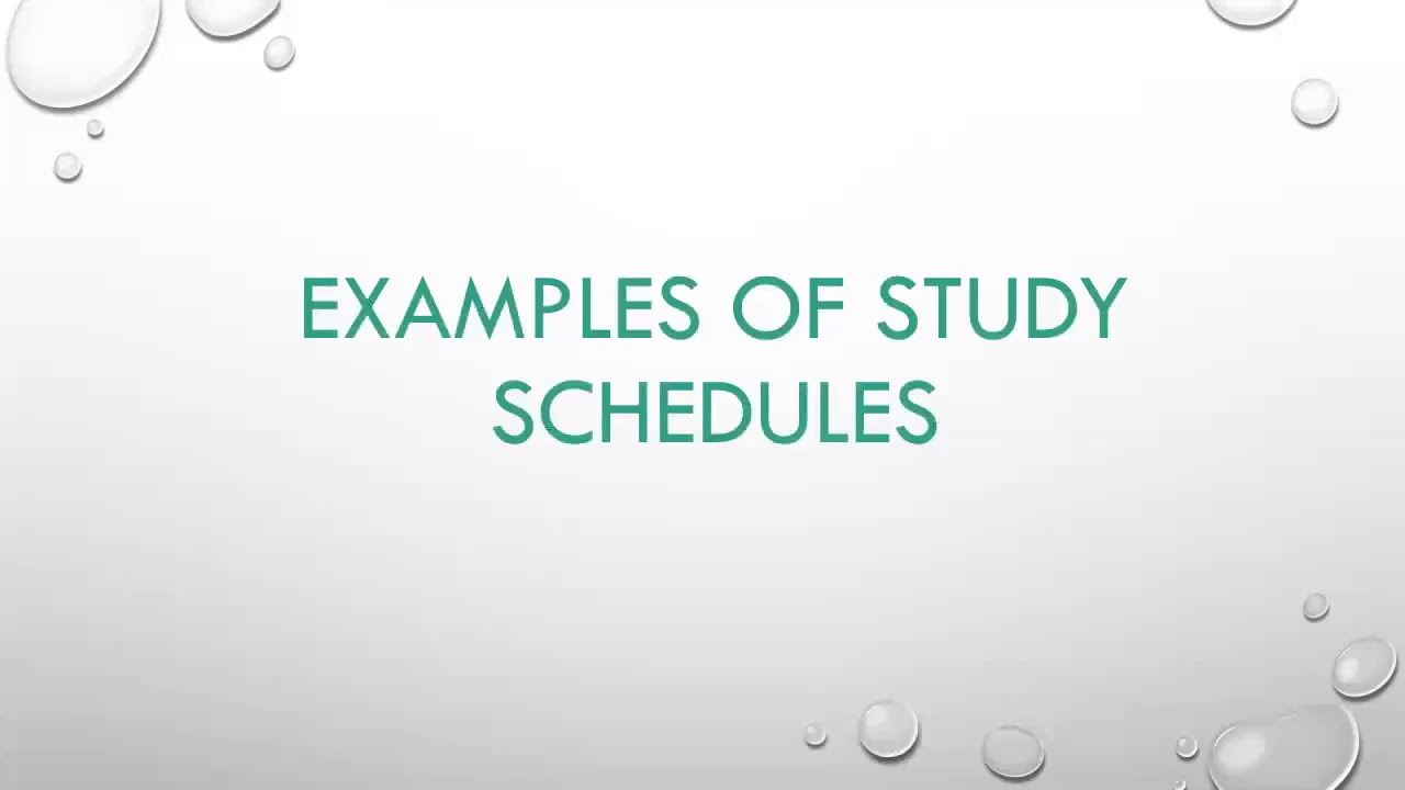 Final Exams: Creating a Study Schedule