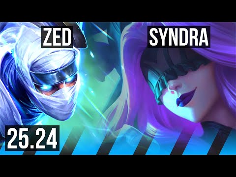 ZED vs SYNDRA (MID) | Good KDA: 16/1/9, 45K damage | NA Challenger | 25.24