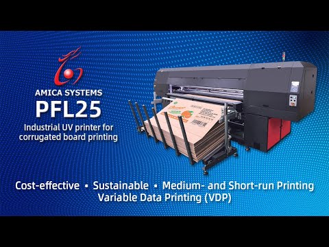 PFL25, Amica's industrial UV printer for corrugated board printing